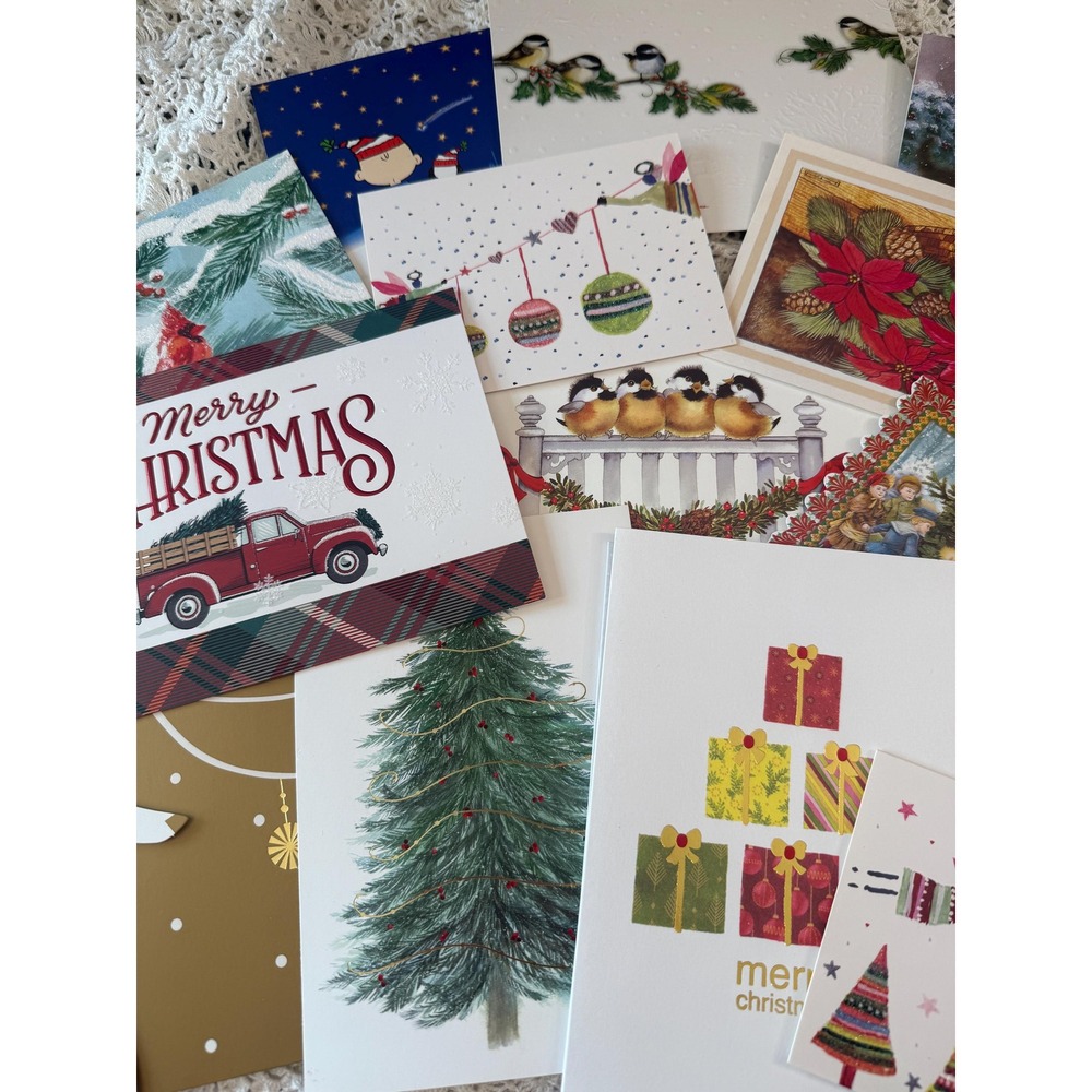 Vintage Christmas Card Bundle - 20 Unused Variety Pack